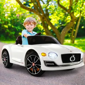 Bentley Kids Ride on Car Licensed Electric Toys 12V Battery Remote Cars - White