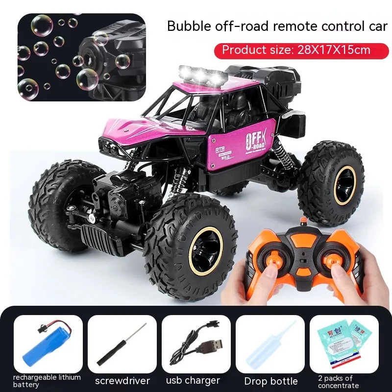 Blowing Bubble Remote Control Vehicle Alloy 4WD Off Road Vehicle