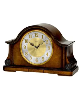 Bulova Chadbourne Mantel Clock - Ornate Metallic Dial - Dual Chime Movement