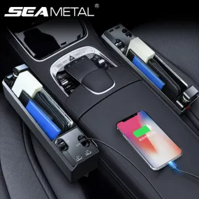 Car Organizer with Charger Cable Car Seat Gap Storage Box