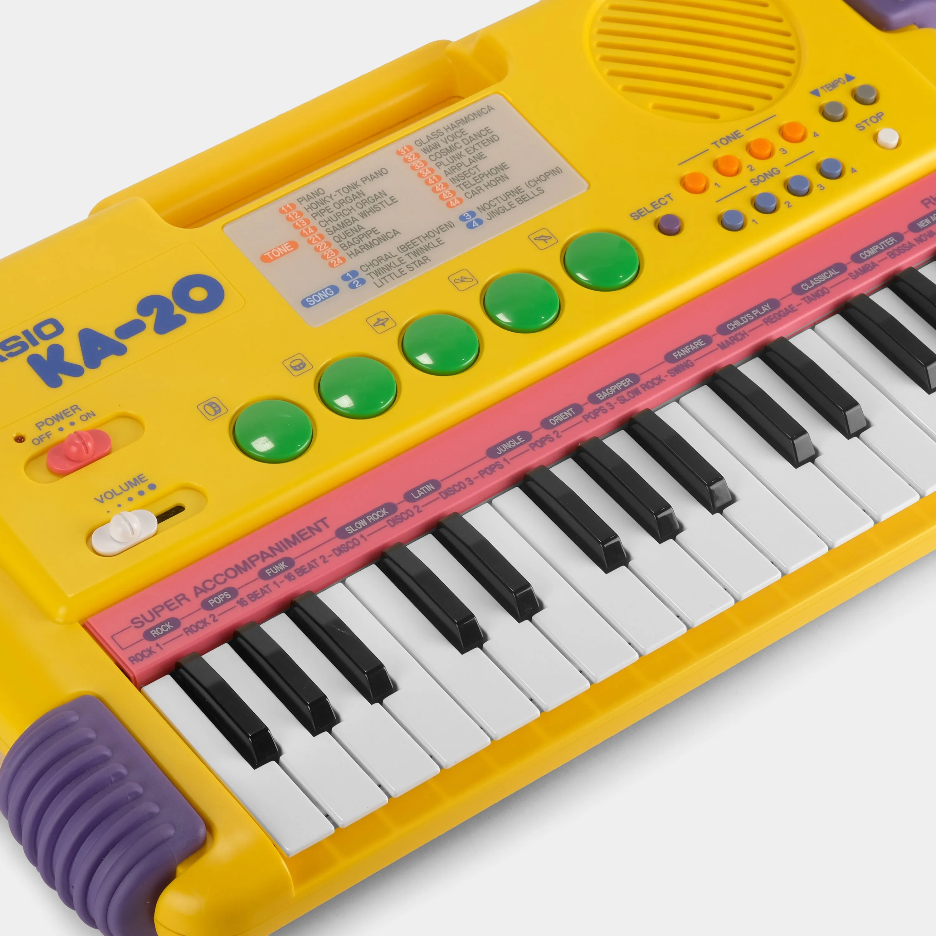 Casio KA-20 Yellow Synthesizer Keyboard