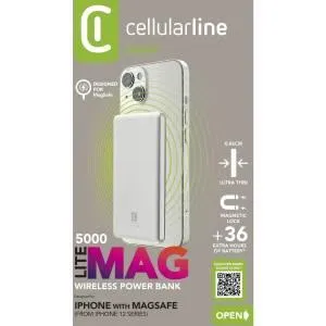 Cellularline Powerbank iPhone MAG Lite 5000mhA MagSafe White