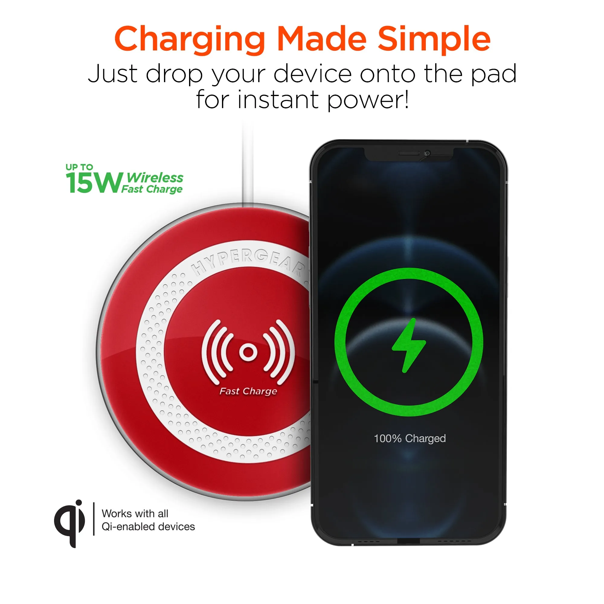 ChargePad Pro 15W Wireless Fast Charger | Red