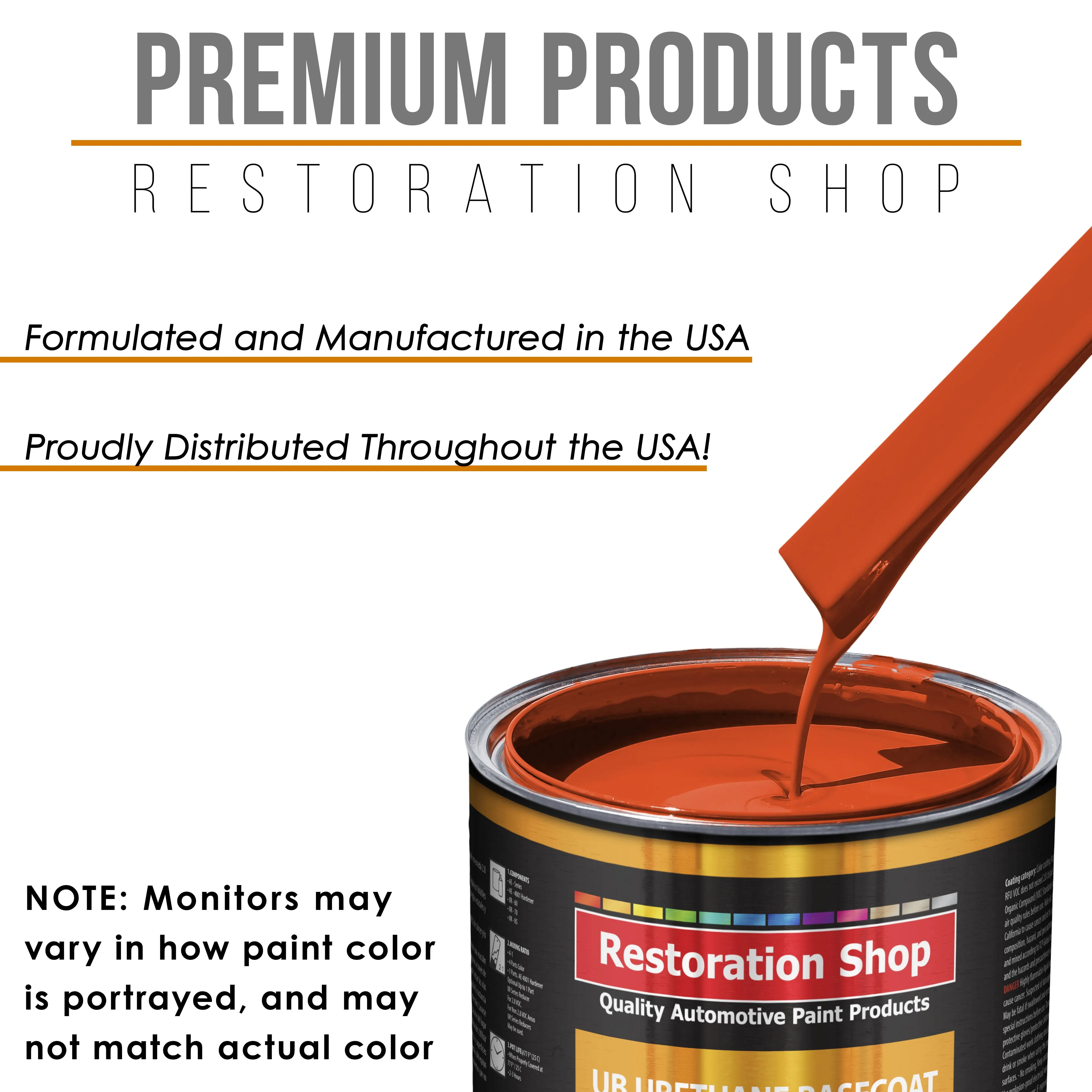 Charger Orange - Urethane Basecoat Auto Paint - Gallon Paint Color Only - Professional High Gloss Automotive, Car, Truck Coating