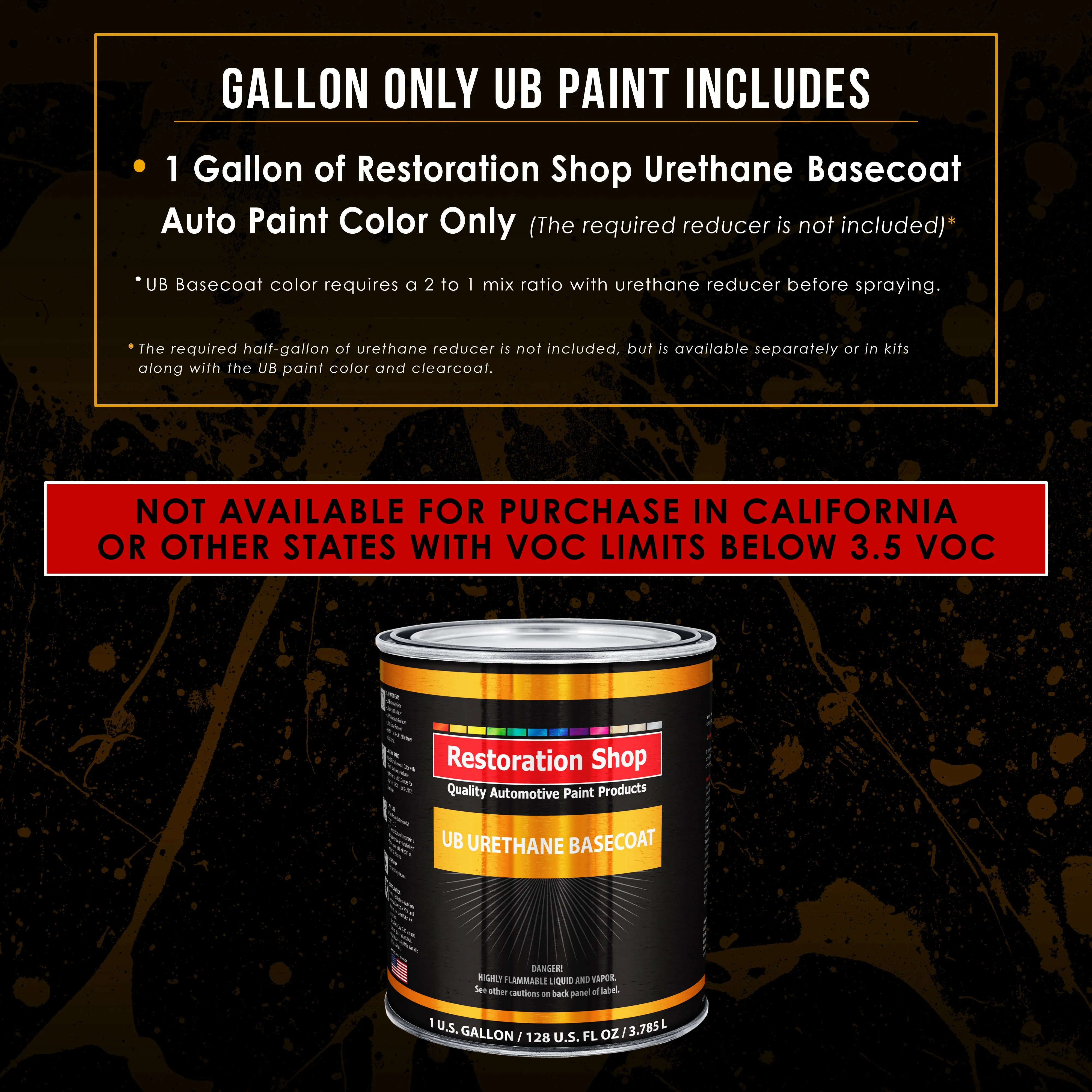 Charger Orange - Urethane Basecoat Auto Paint - Gallon Paint Color Only - Professional High Gloss Automotive, Car, Truck Coating