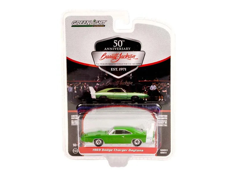 CHASE 1969 Dodge Charger Daytona - Spring Green  (Barrett-Jackson Scottsdale Edition) Series 8 Diecast 1:64 Scale Model - Greenlight 37240B