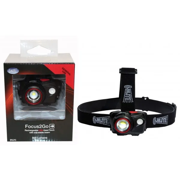 Cluson Clulite Focus2Go HL21 Rechargeable 580 Lumen LED Headlight Head Lamp