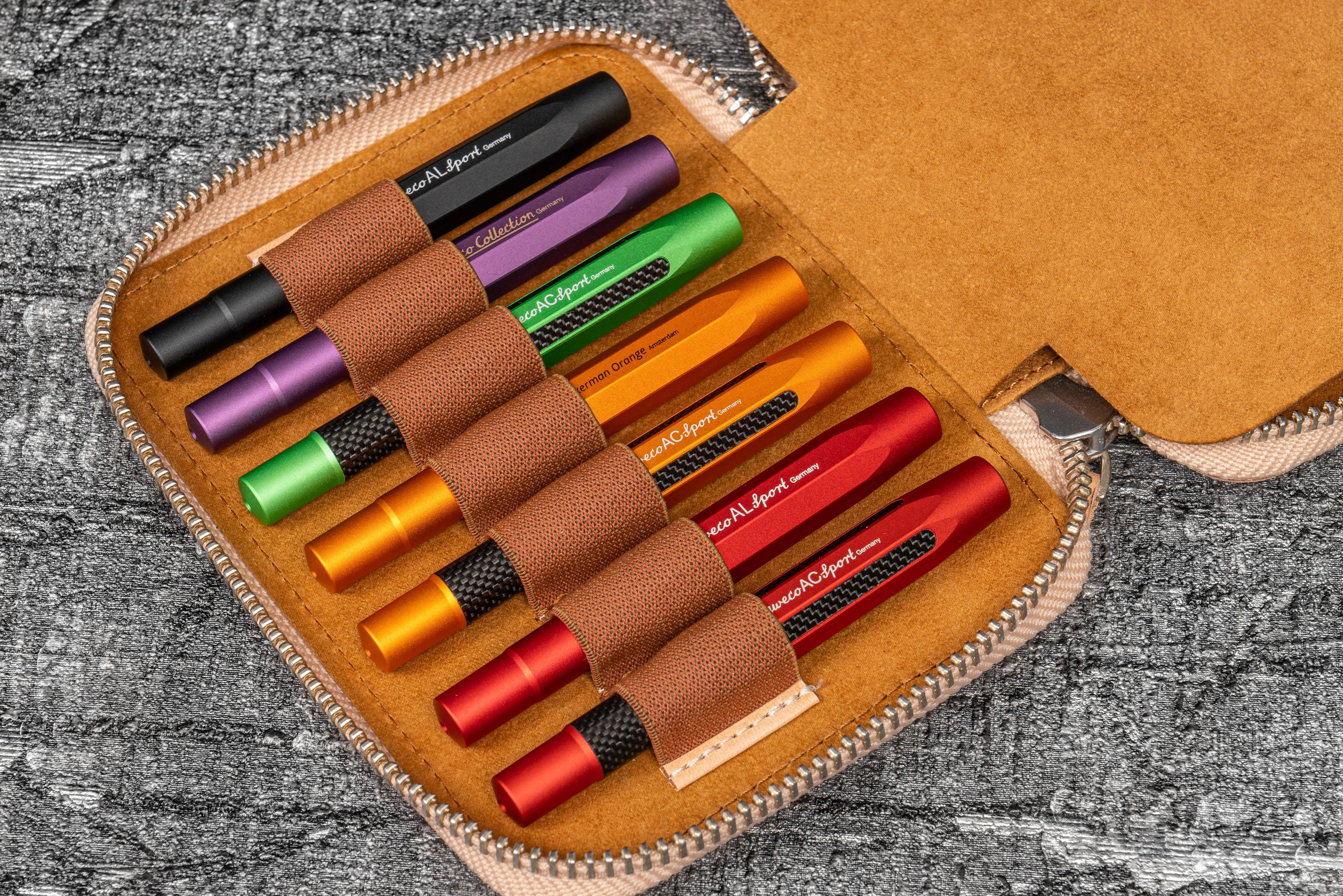 Collector Pen Case for 14 Kaweco Pens - Undyed Leather