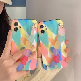 Colorful Artsy Love Heart Case with Bracelet