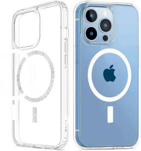 Compatible with Iphone 13 Pro Case, Iphone 13 Pro Clear Magnetic Case with Built-In Magnets, Crystal Clear [Yellow Resistant] Slim Soft TPU Shockproof Bumper Cover for Iphone 13 Pro 6.1" - Clear