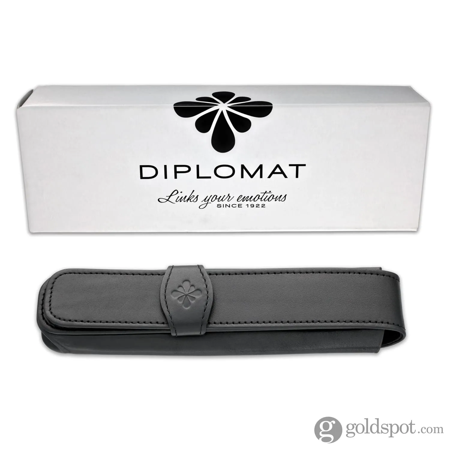 Diplomat Single Pen Case Fine Leather in Black