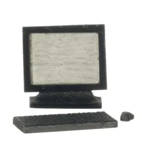 Dollhouse Miniature Computer Desktop Set