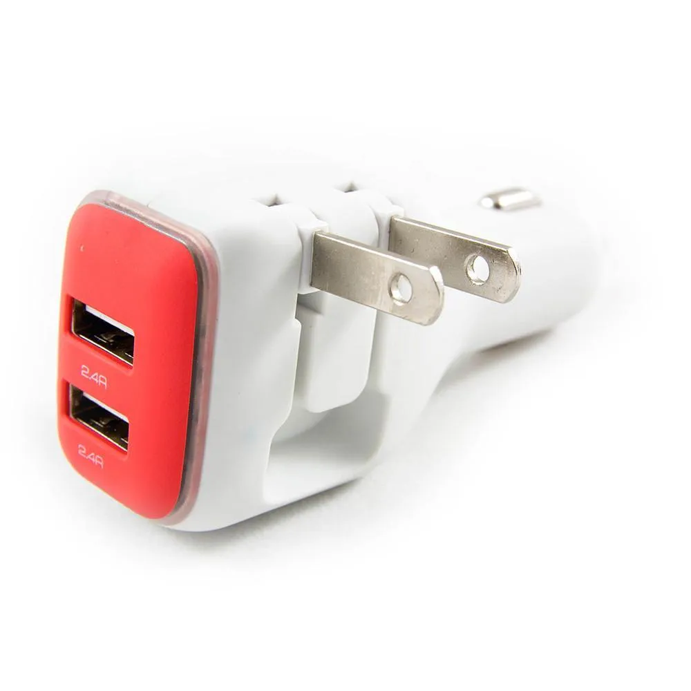 DualX Wall & Car Charger - Red