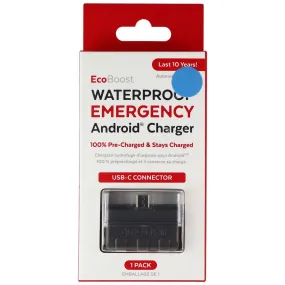 EcoBoost 1500mAh Waterproof Emergency USB-C Android Charger Pack - Gray