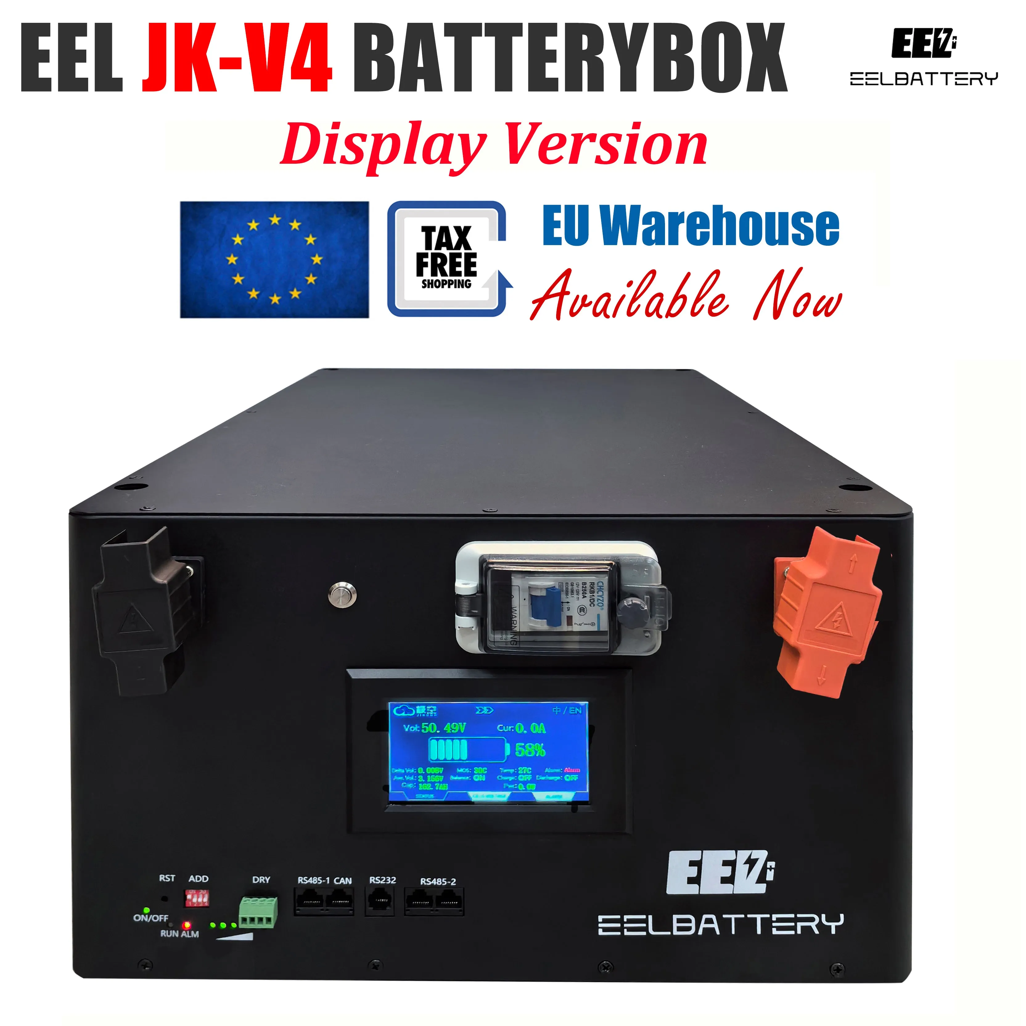 EEL 48V 16S Server Rack Battery Box DIY Stackable Kits with JK BMS Box Energy Storage EU Stock Pre-Sale