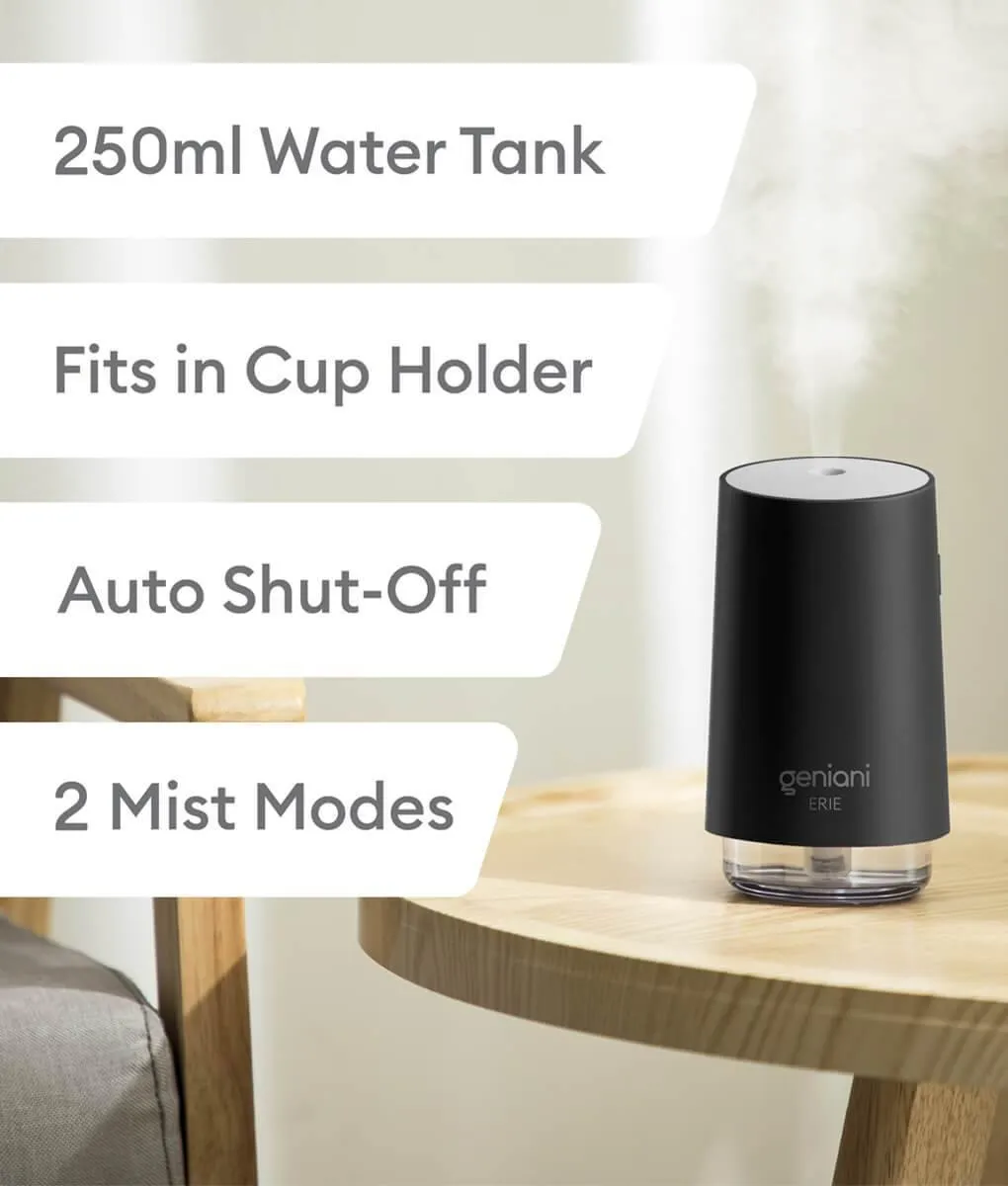 Erie Portable Small Cool Mist Humidifier 250ML Black