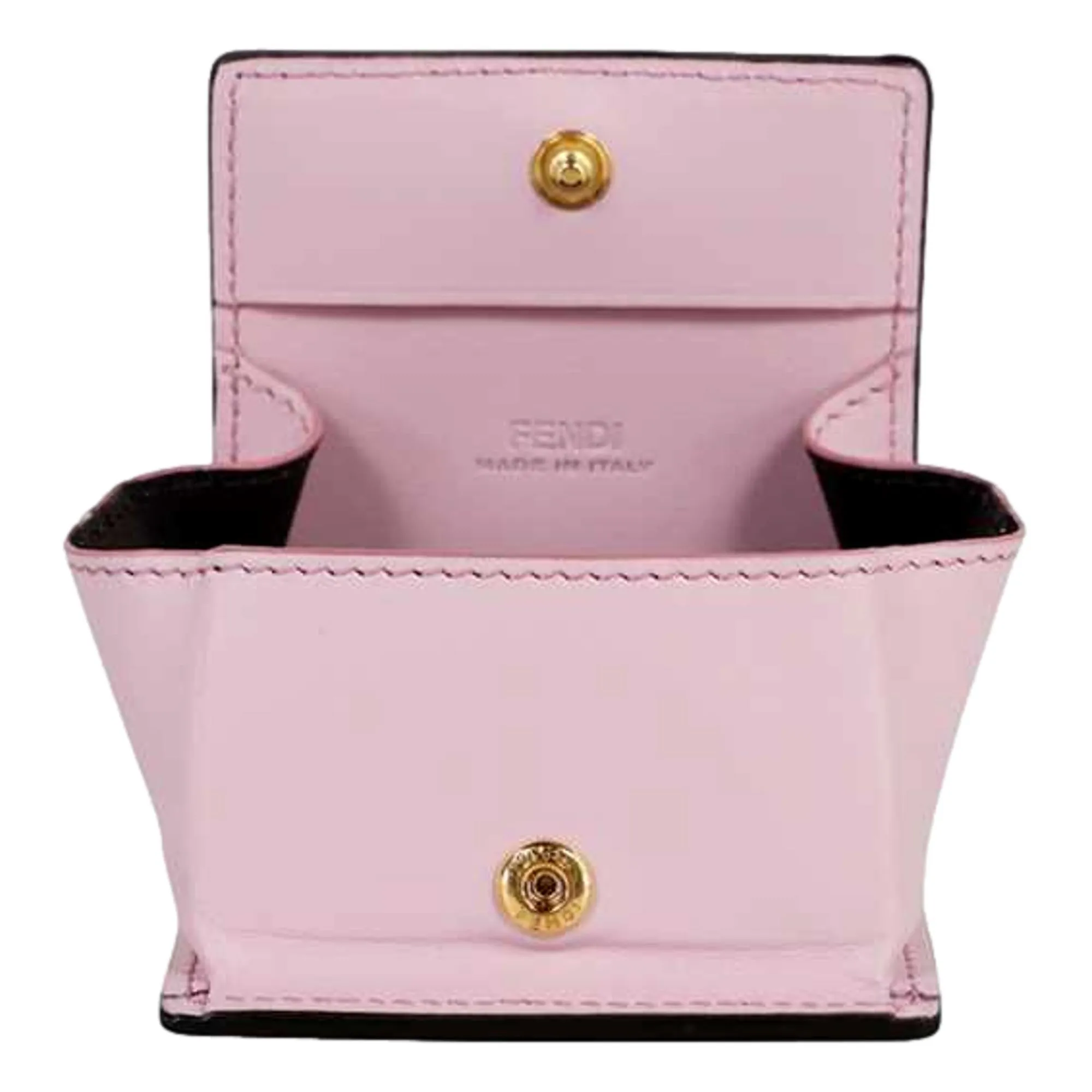 Fendi Calf Leather F logo Lavanda Pink Leather Coin