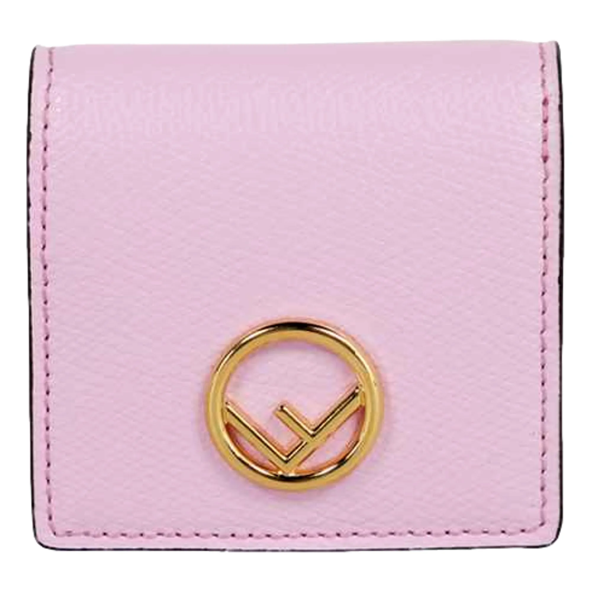 Fendi Calf Leather F logo Lavanda Pink Leather Coin