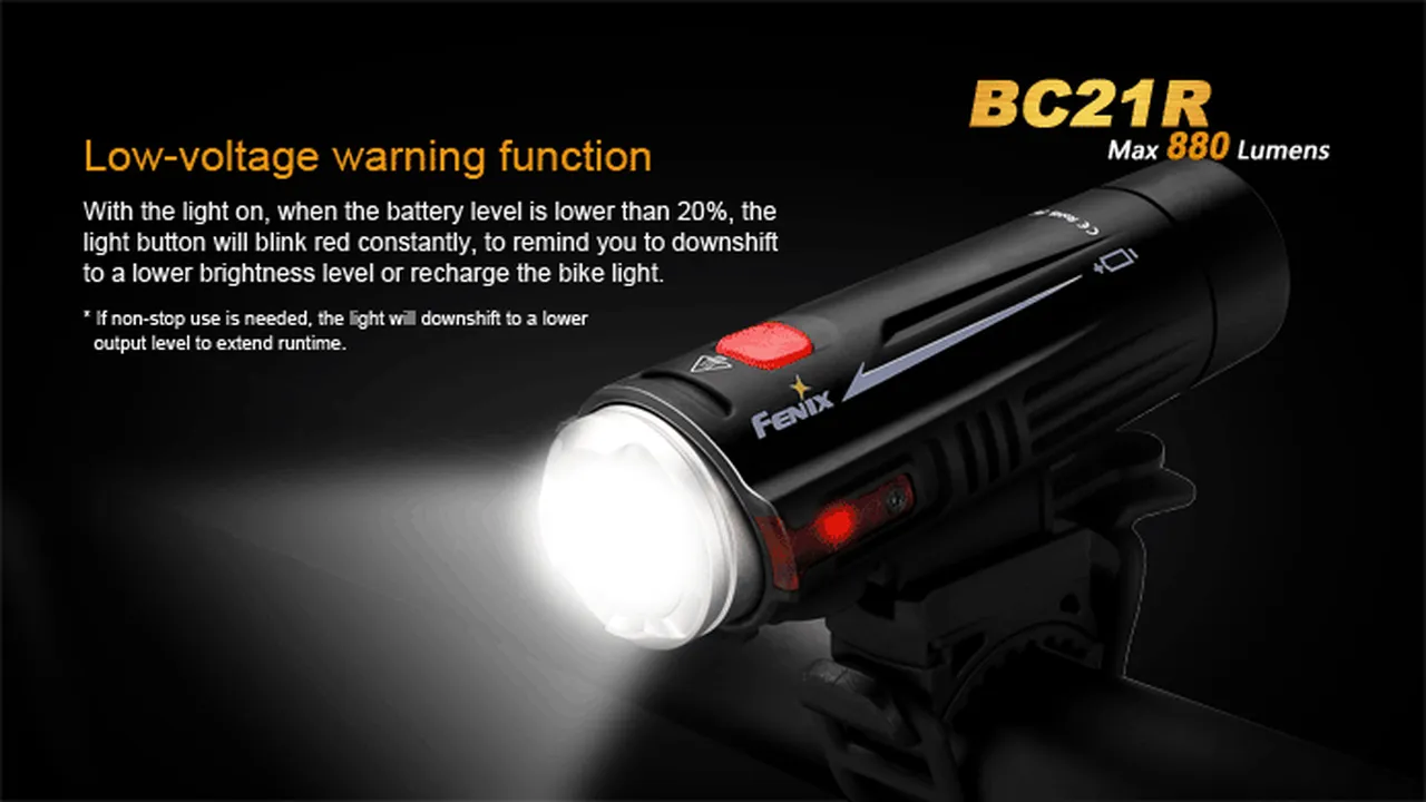 Fenix BC21R USB Rechargable Bicycle Light 880 Lumens