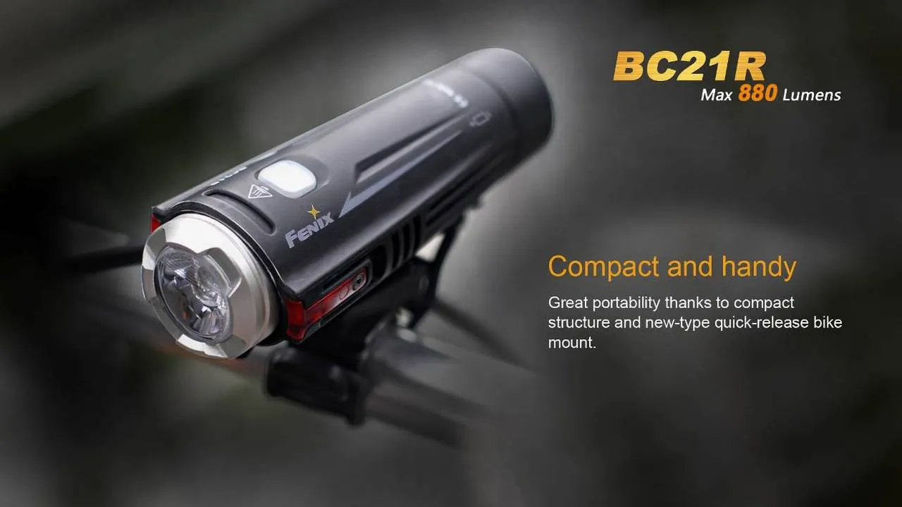 Fenix BC21R USB Rechargable Bicycle Light 880 Lumens