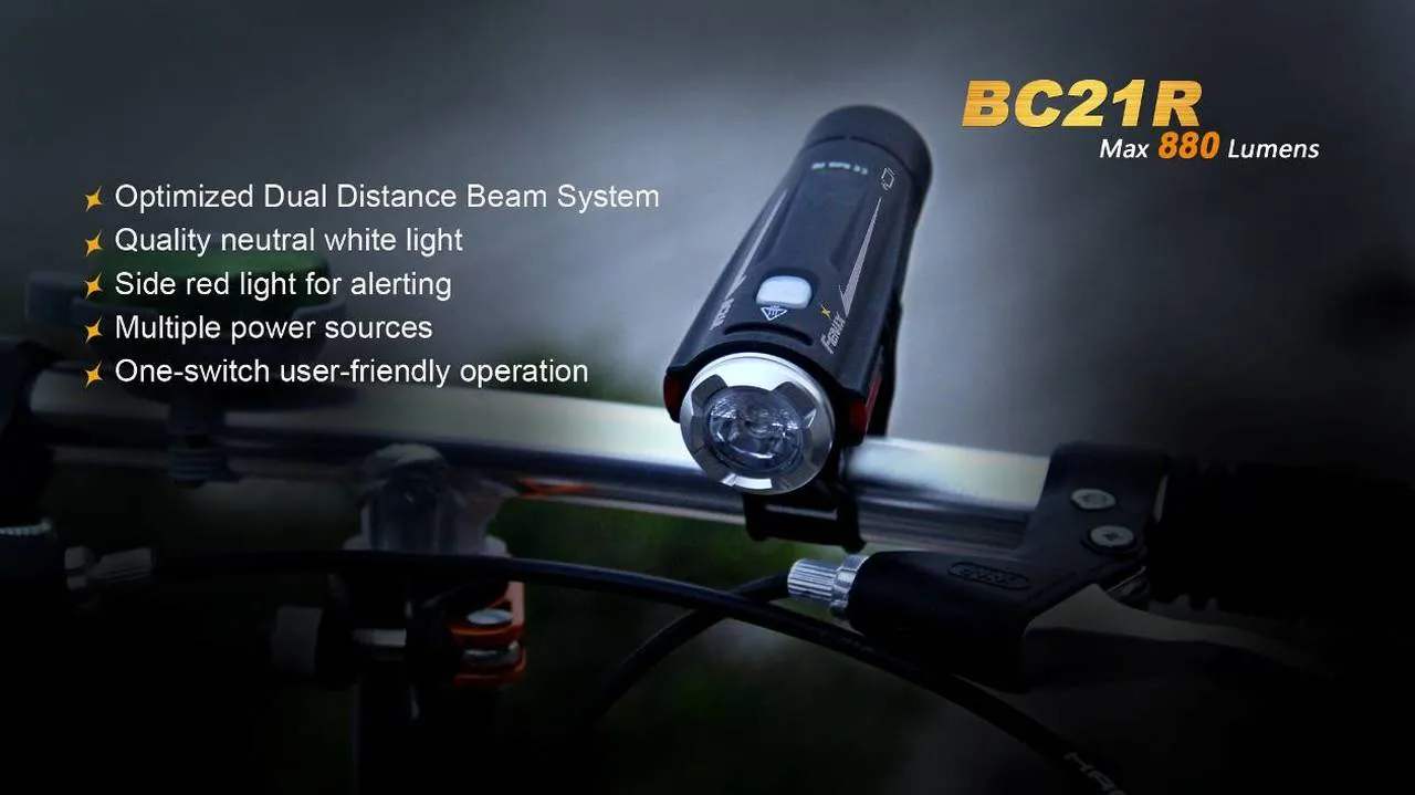 Fenix BC21R USB Rechargable Bicycle Light 880 Lumens