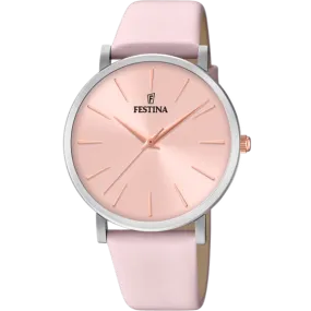 Festina Boyfriend Leather Analog Ladies Watch I Model F20371/2 Quartz Movement