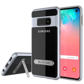 Galaxy S10e Case, PUNKcase [LUCID 3.0 Series] [Slim Fit] Armor Cover w/ Integrated Screen Protector [Silver]