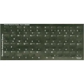 German Non-transparent Opaque QWERTY Keyboard Stickers - Overlay All Keyboards (Germany)