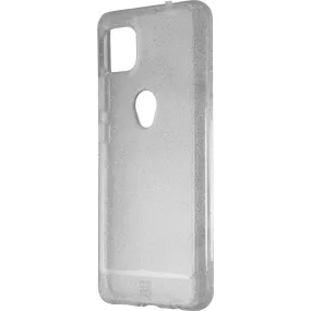 GoTo Flexible Gel Case for Motorola One 5G ACE Smartphone - Clear/Silver Glitter