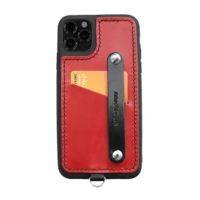 Handmade Red Leather iPhone 11 Case with Card Holder CONTRAST COLOR iPhone 11 Leather Case