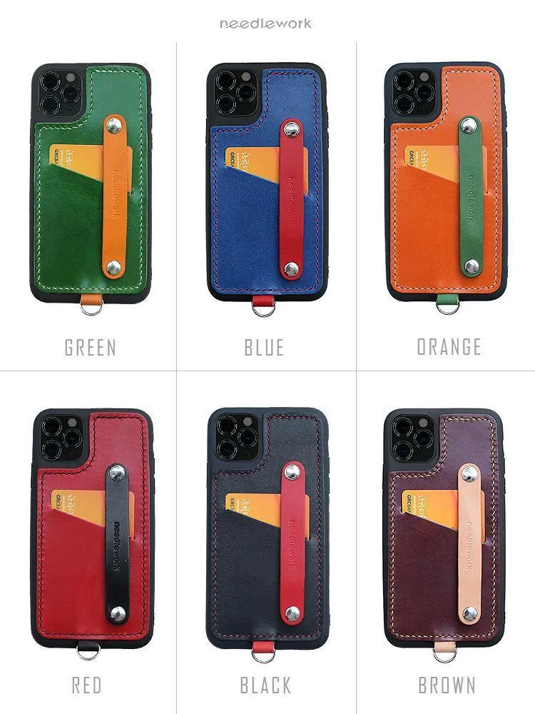 Handmade Red Leather iPhone 11 Case with Card Holder CONTRAST COLOR iPhone 11 Leather Case