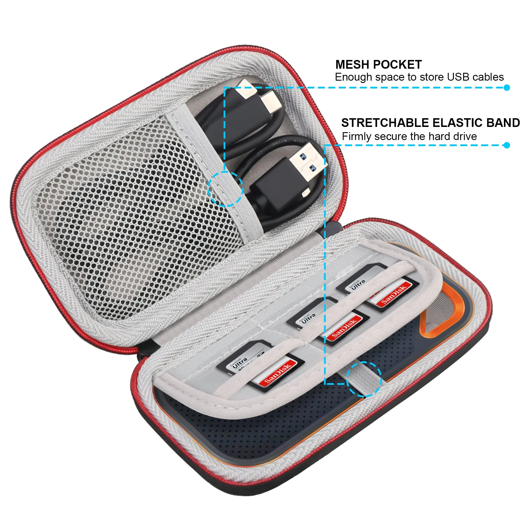 Hard Carrying Case For SanDisk Extreme PRO Portable External SSD