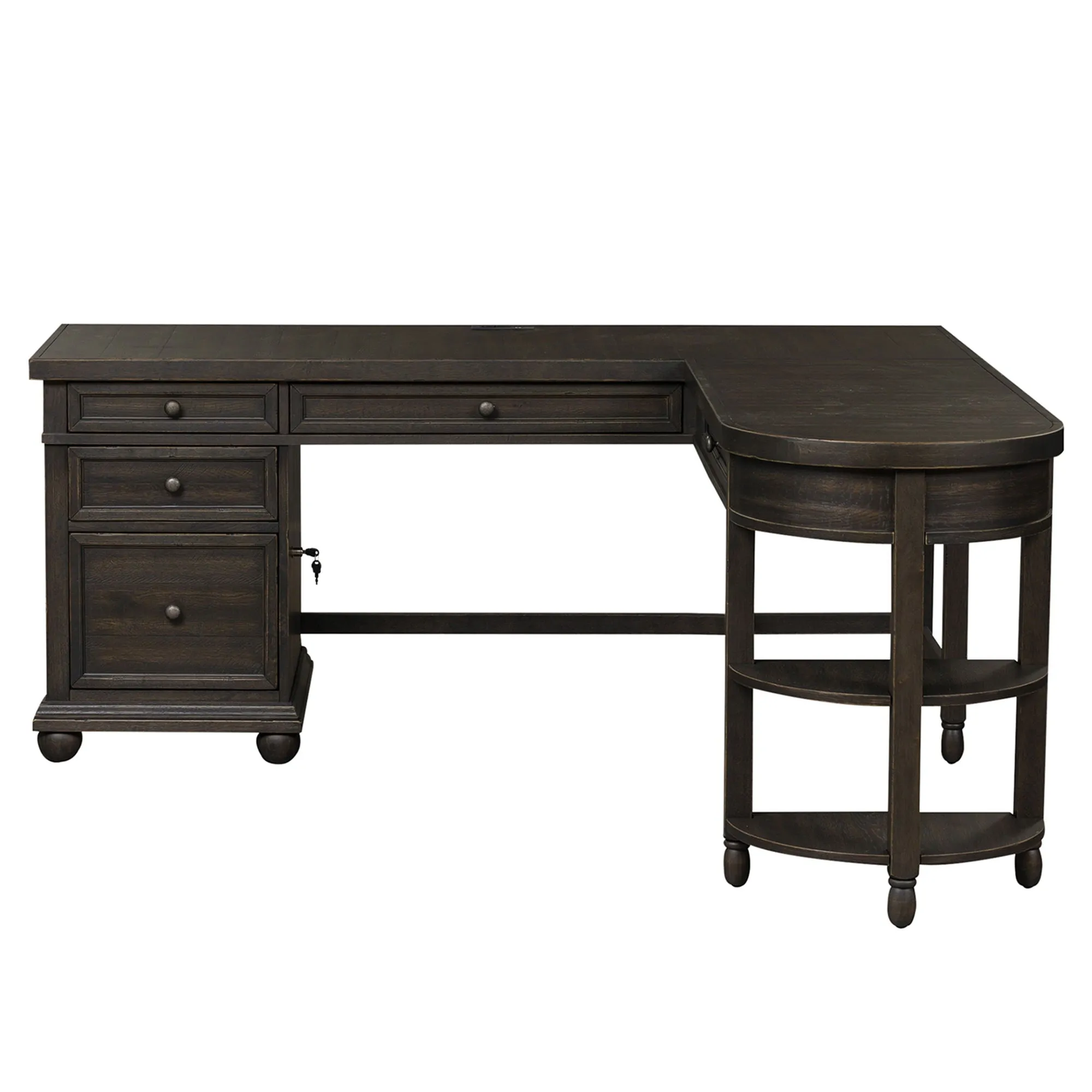 Harvest Home - L Shaped Desk Set - Black