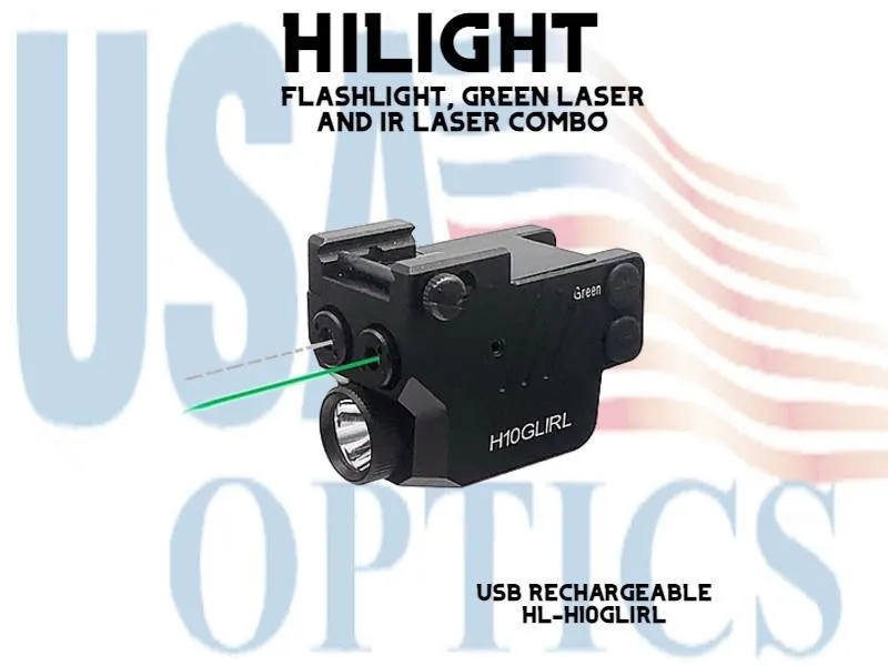 HILIGHT, HL-H10GLIRL, FLASHLIGHT, GREEN LASER & IR LASER