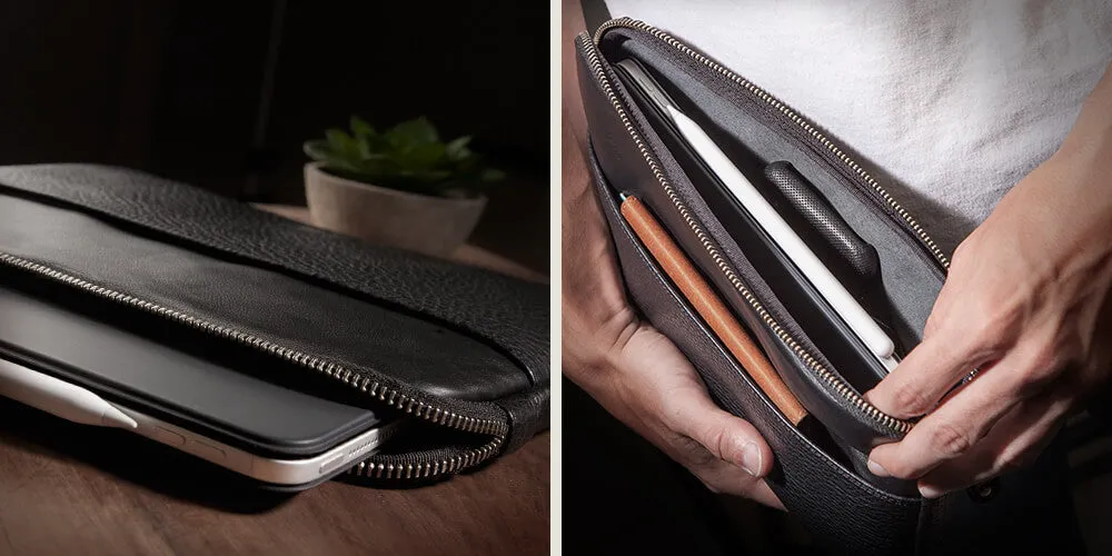 iPad Air and iPad Pro 11" Zippered Leather Pouch