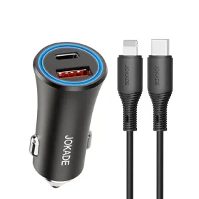 Jokade Usb / Tc Car Charger / (Tc-Ip) Cable Black