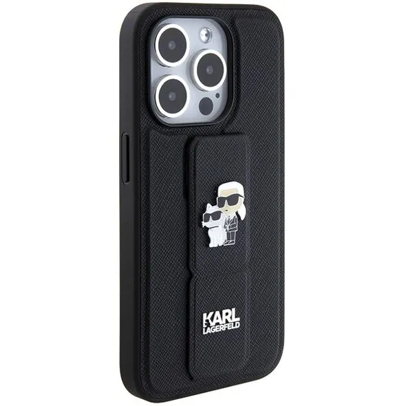 Karl Lagerfeld 3D Rubber Black Hard Case iphone 15 pro