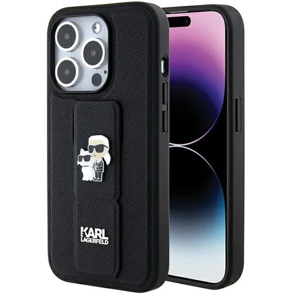 Karl Lagerfeld 3D Rubber Black Hard Case iphone 15 pro