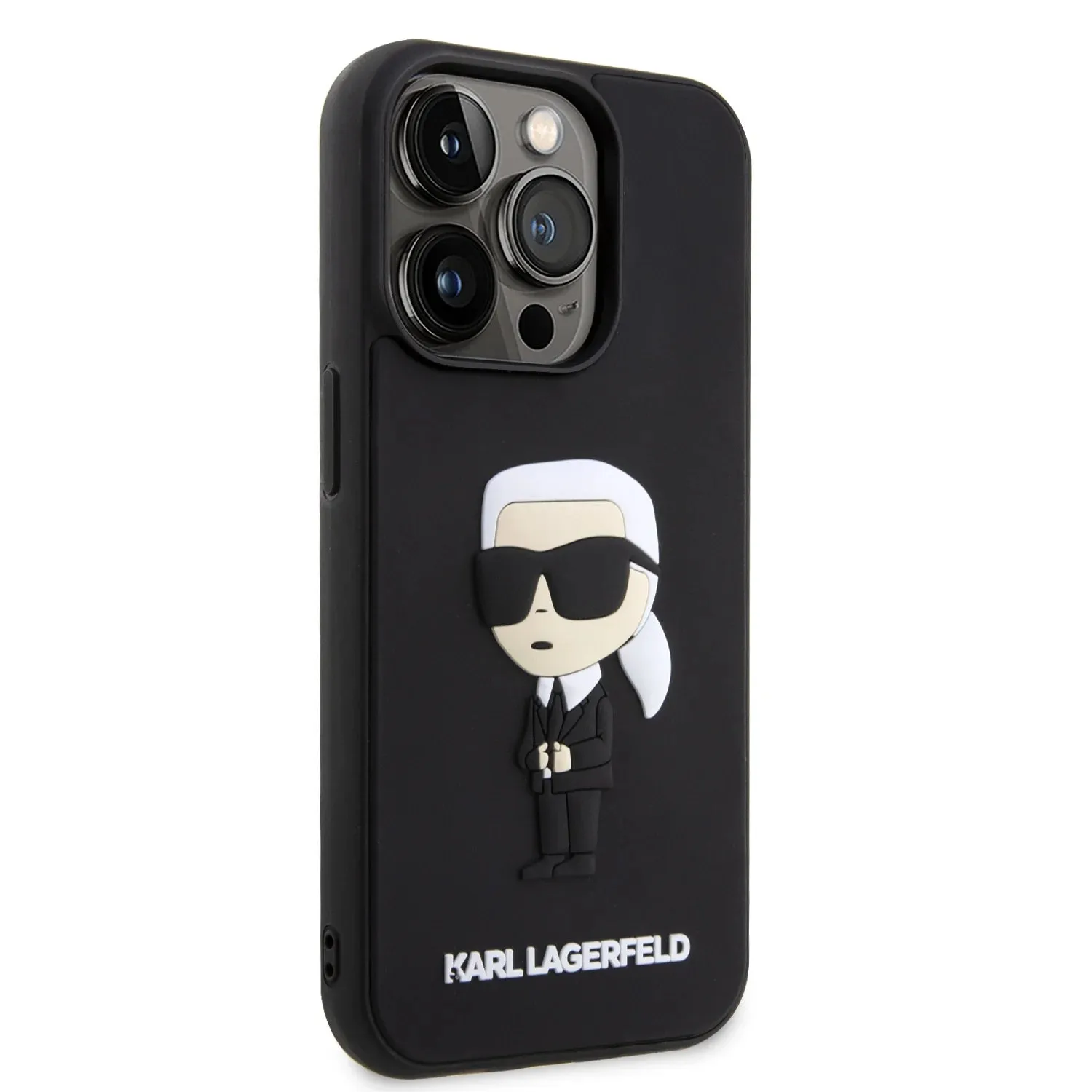 Karl Lagerfeld 3D Rubber Black Hard Case iphone 15 pro