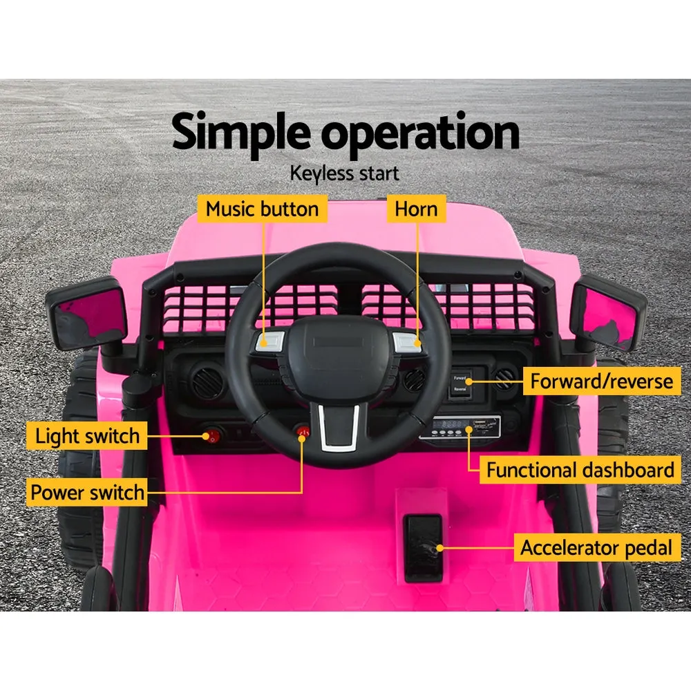 Kids Ride on Car Electric 12V Car Toys Jeep Battery Remote Control - Pink