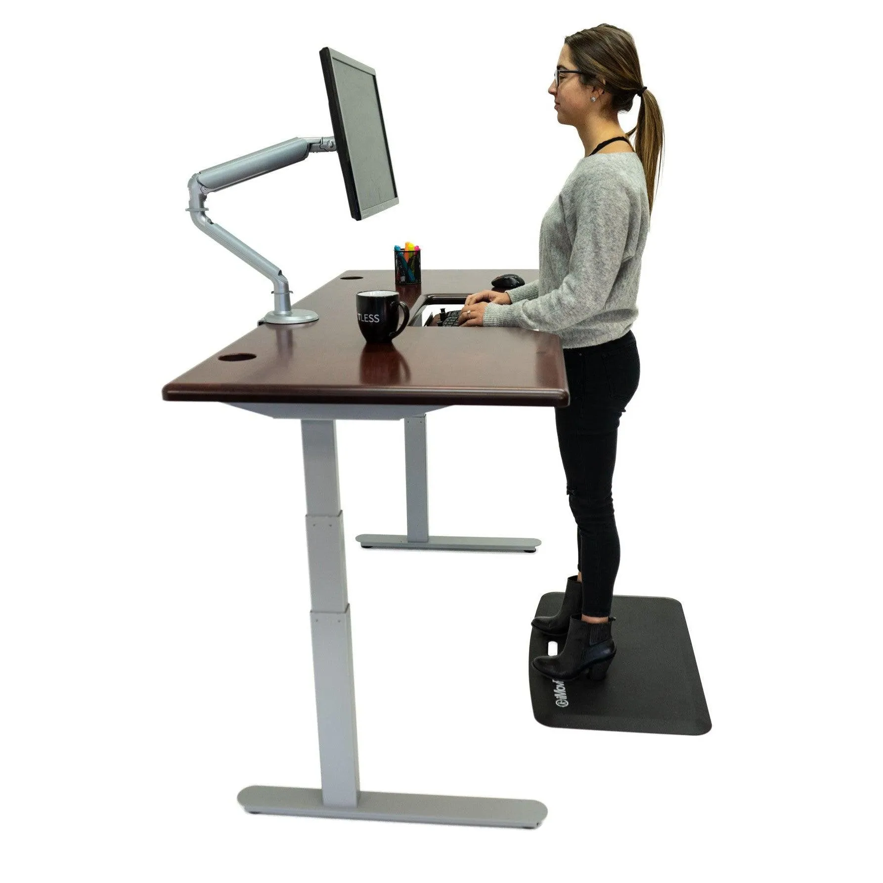 Lander Standing Desk with SteadyType - Solid Wood