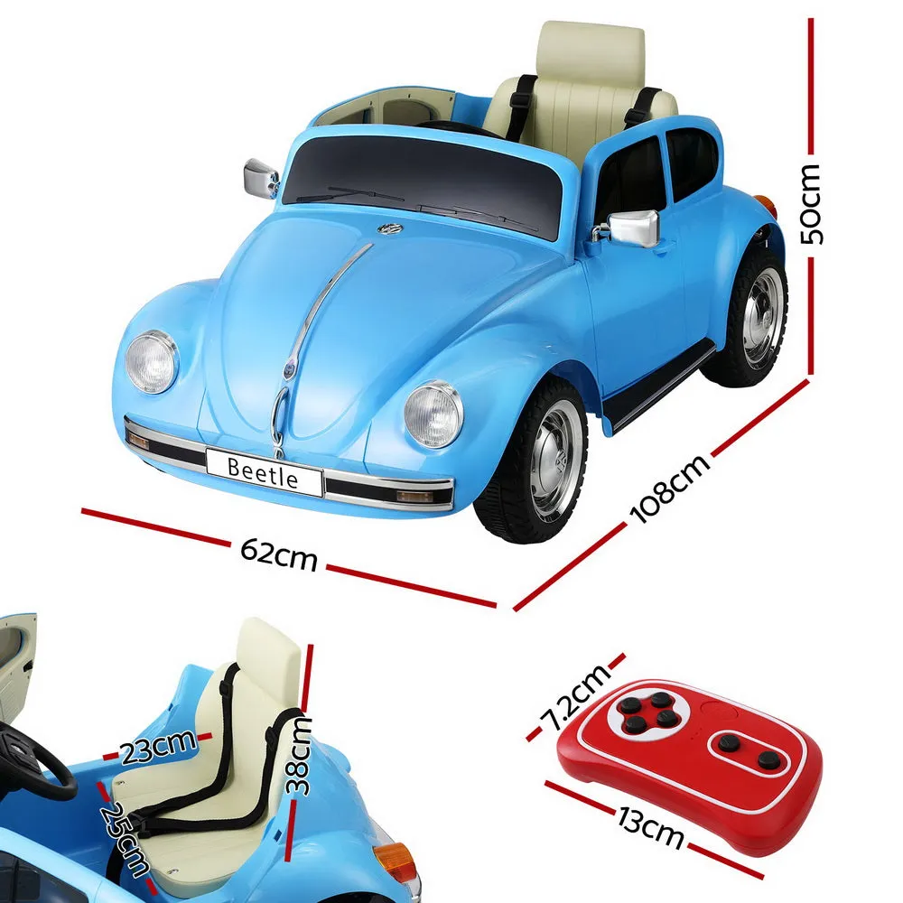 Licensed Volkswagen Beetle Kids Ride On Car, Remote Control, Blue