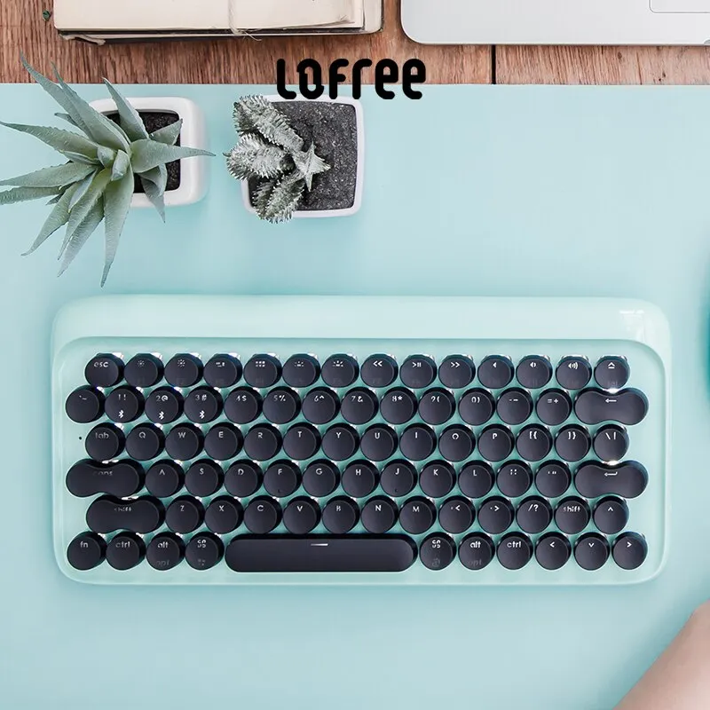 Lofree 79 Keys Mechanical Keyboard Wireless Bluetooth Backlit Keyboards Mouse Calculator Typewriter Set Gaming Accessories Gifts