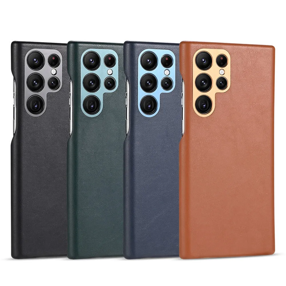 Luxury Business PU Leather Phone Case For Samsung Galaxy S23 S22