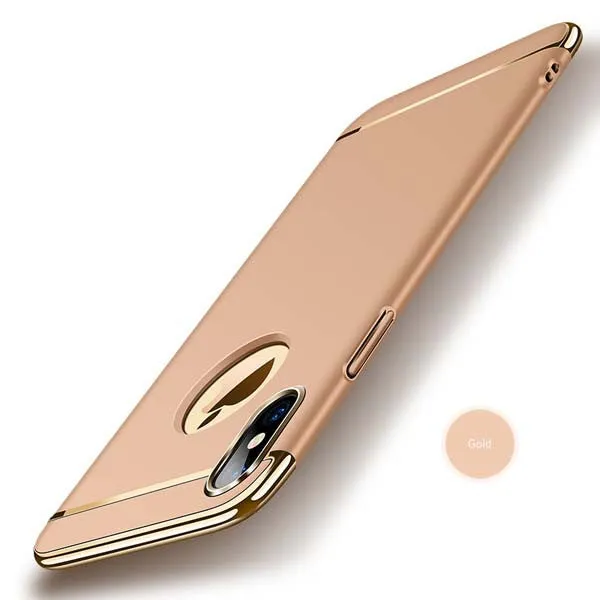 Luxury Removable 3 in 1 Shockproof Armor Case For Iphone X Fitted Cases Ultra thin Hybrid Plating Back Cover Funda Shell Coque