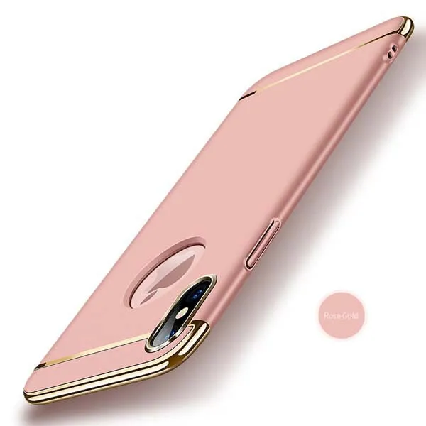 Luxury Removable 3 in 1 Shockproof Armor Case For Iphone X Fitted Cases Ultra thin Hybrid Plating Back Cover Funda Shell Coque