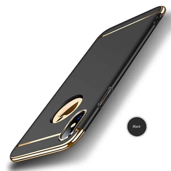 Luxury Removable 3 in 1 Shockproof Armor Case For Iphone X Fitted Cases Ultra thin Hybrid Plating Back Cover Funda Shell Coque