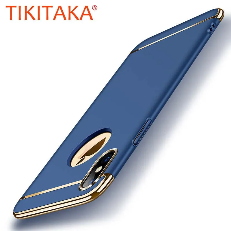 Luxury Removable 3 in 1 Shockproof Armor Case For Iphone X Fitted Cases Ultra thin Hybrid Plating Back Cover Funda Shell Coque