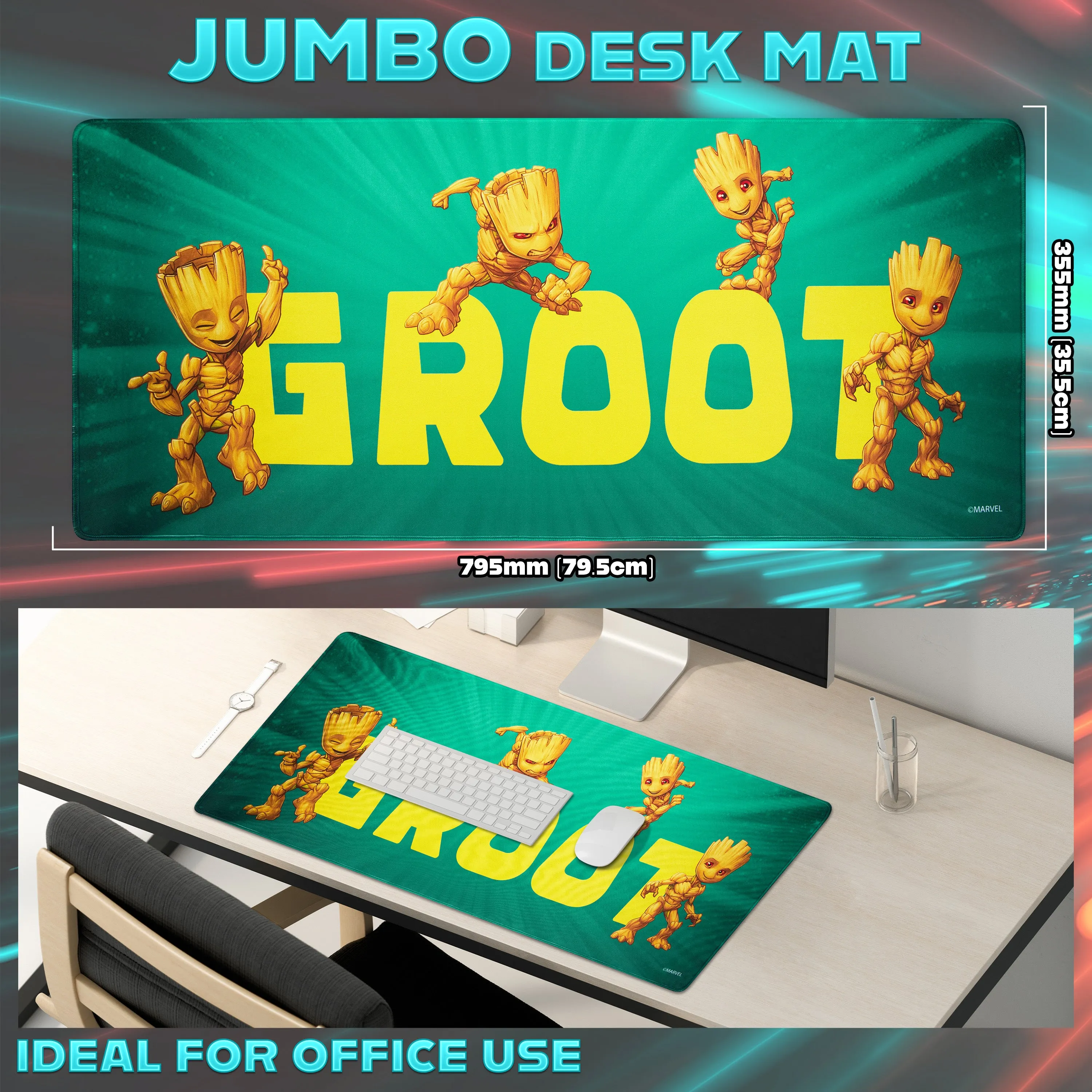 Marvel Avengers Desk Mat, Large Mouse Mat - Green Groot