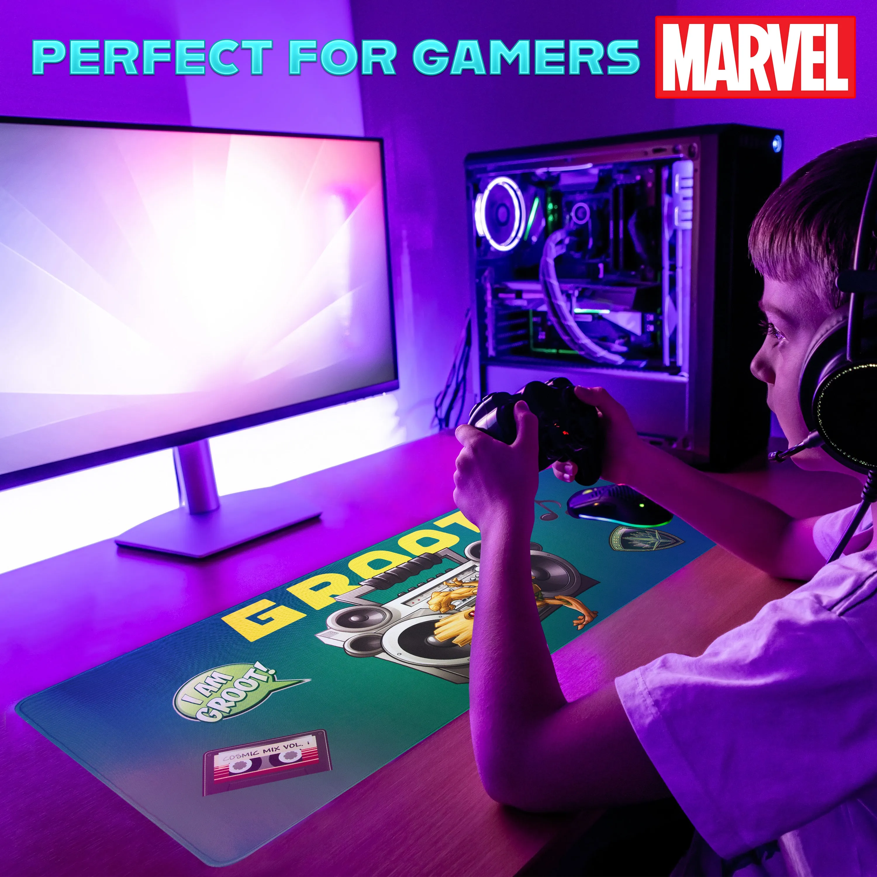 Marvel Avengers Desk Mat,  Large Mouse Mat - Green, I am Groot